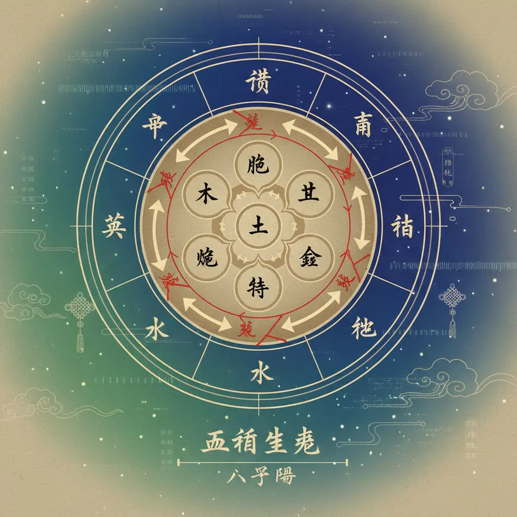 八字盤 - 五行生剋